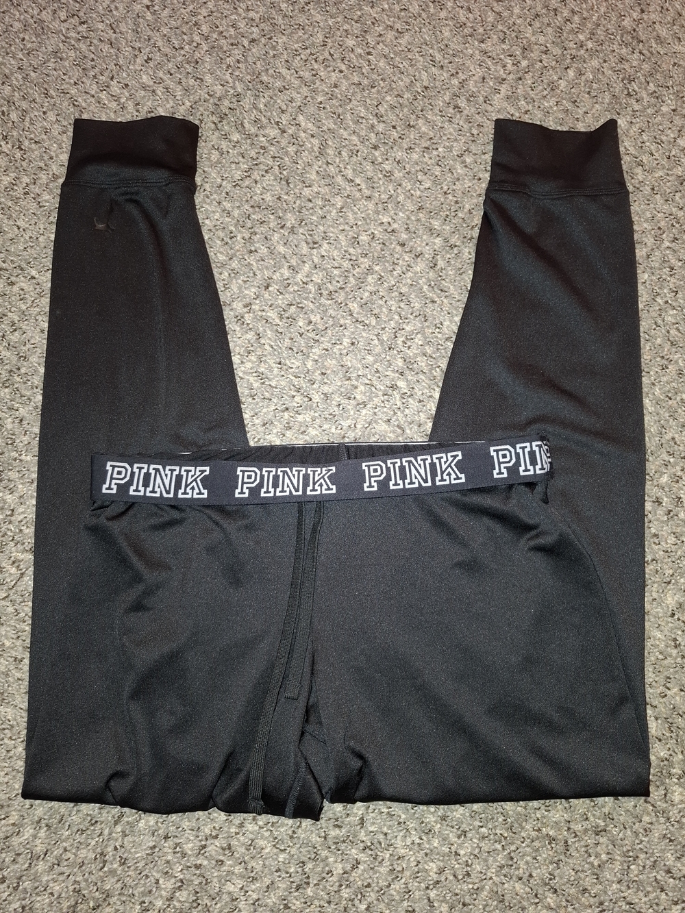 PINK Victoria's Secret Black Logo Waistband Leggings